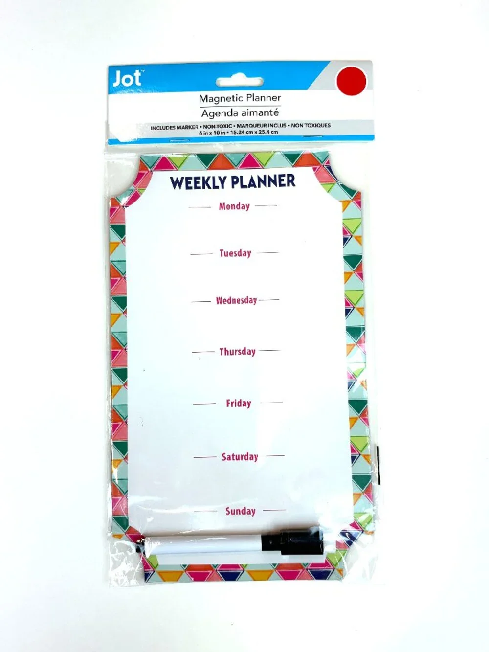 Jot magnetic weekly planner dry erase schedule board w daily layout Mon to Sun